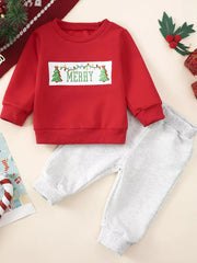 Children's Christmas Tree Sweatshirt & Pants Set 