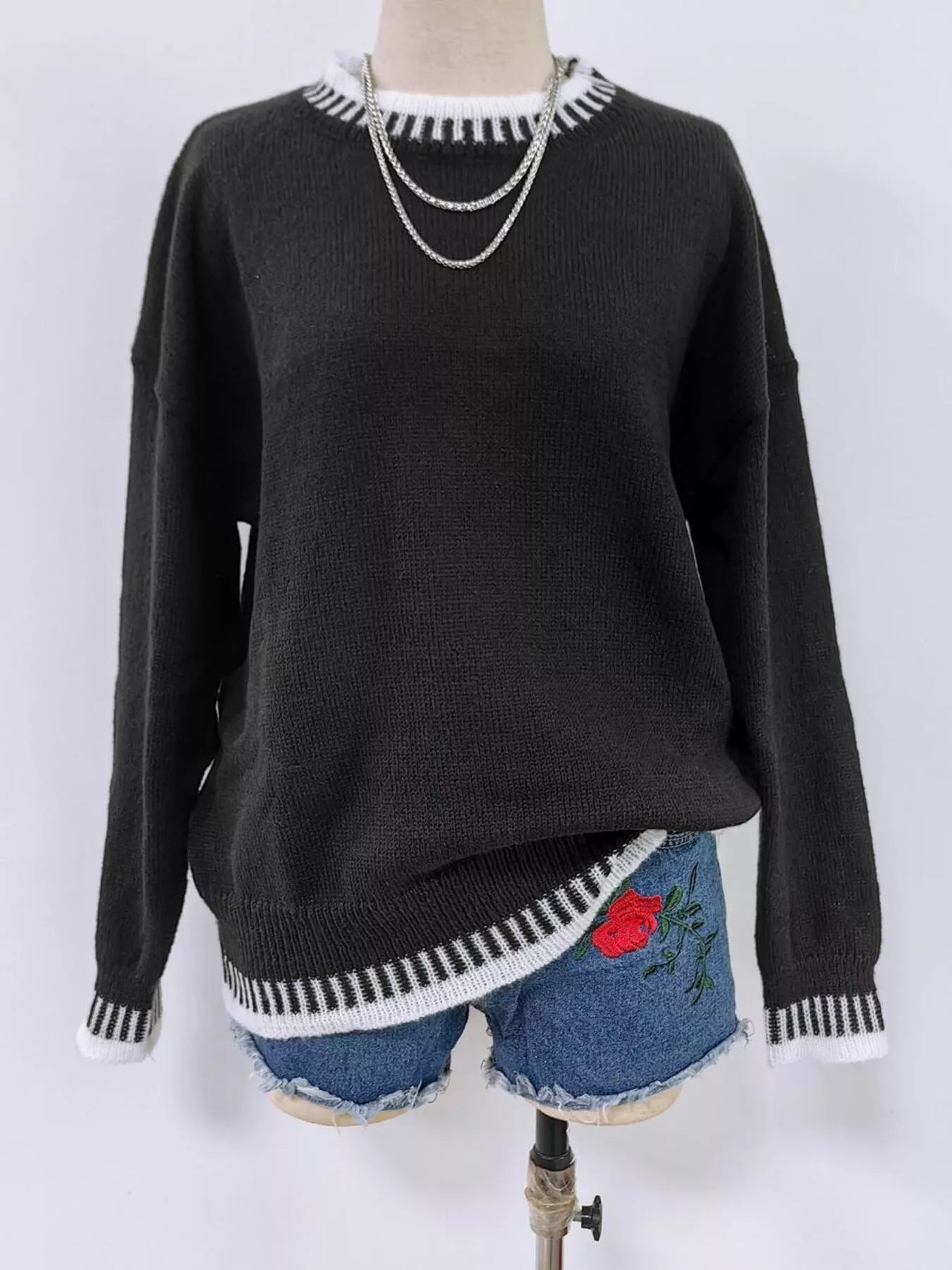 Relaxed Fit Long Sleeve Sweater 