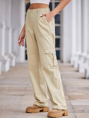 High-Waisted Cargo Jeans 