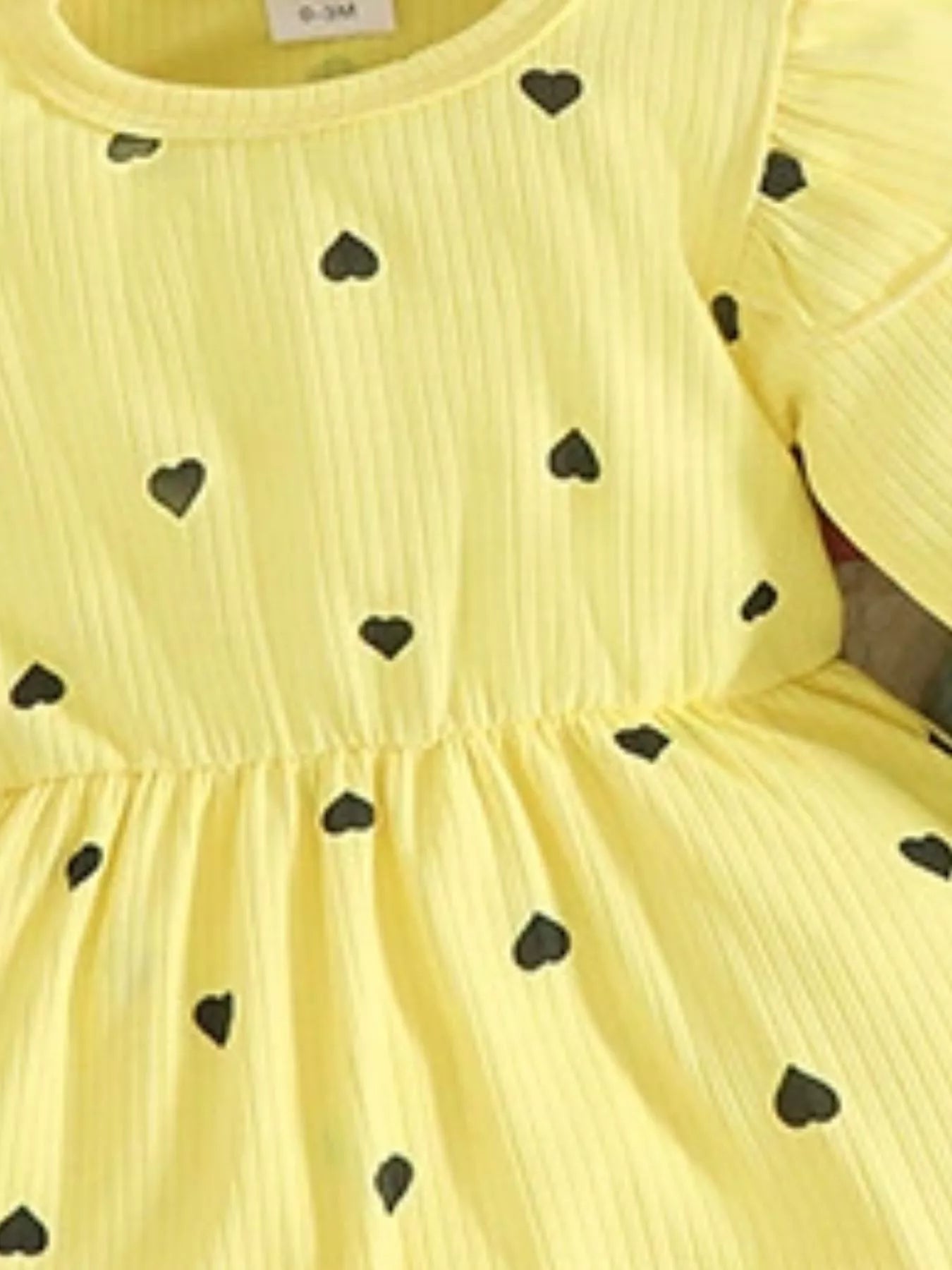 Children's Heart Print Dress & Headband Set 