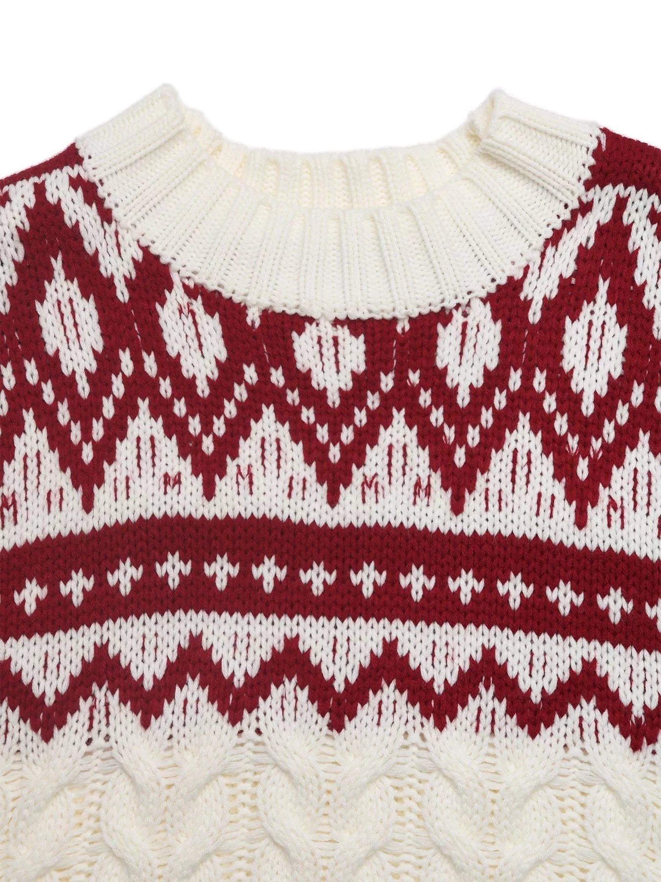 Christmas Cable Knit Long Sleeve Sweater 