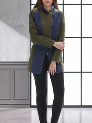 Color Block Zip Up Outerwear 