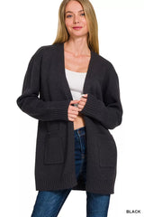 Zenana Open Front Sweater Cardigan 