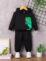 Children's Dinosaur Graphic Hoodie & Pants Set 