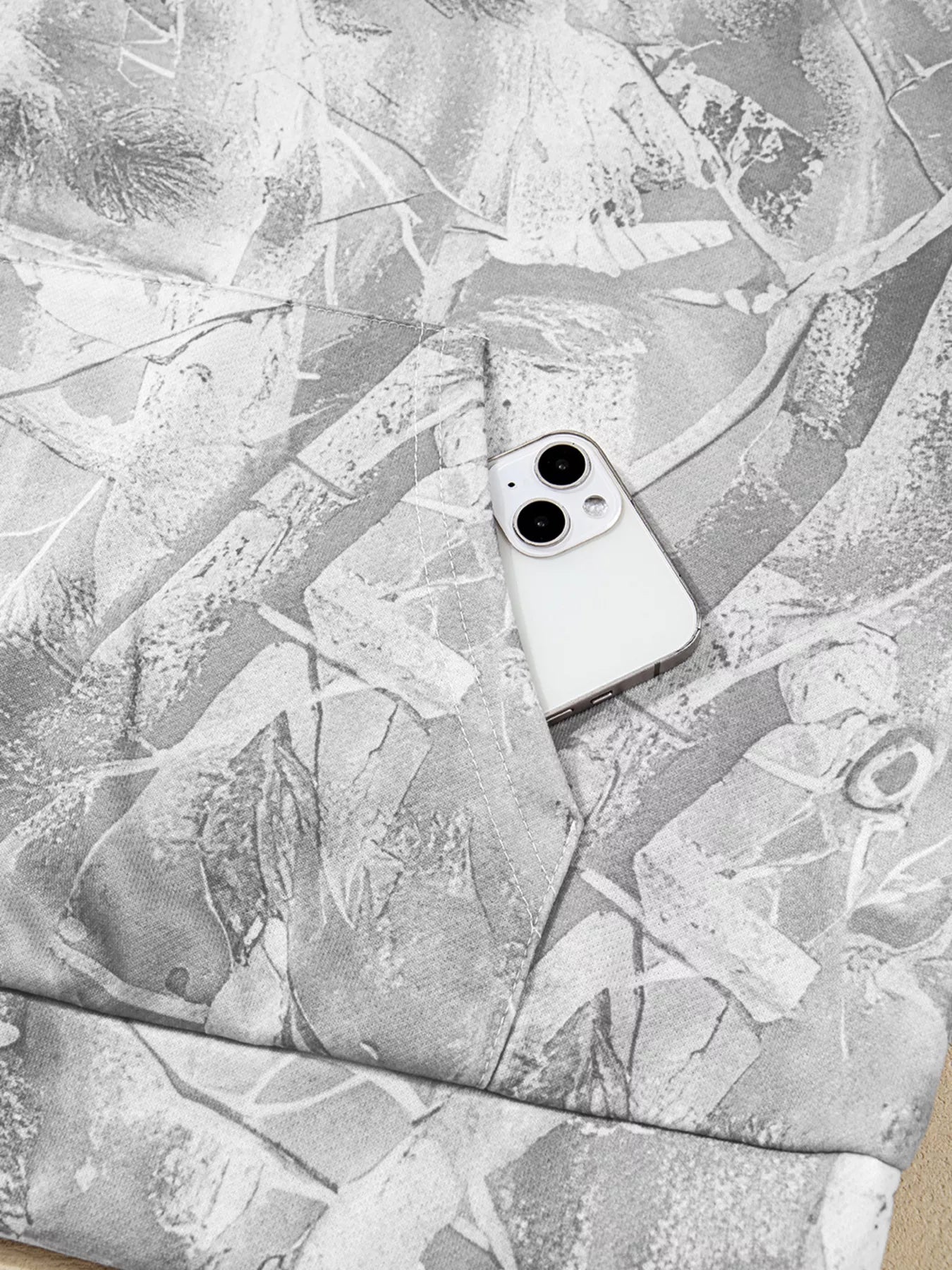Camouflage Woodland Print Oversized Sporty Hoodie 