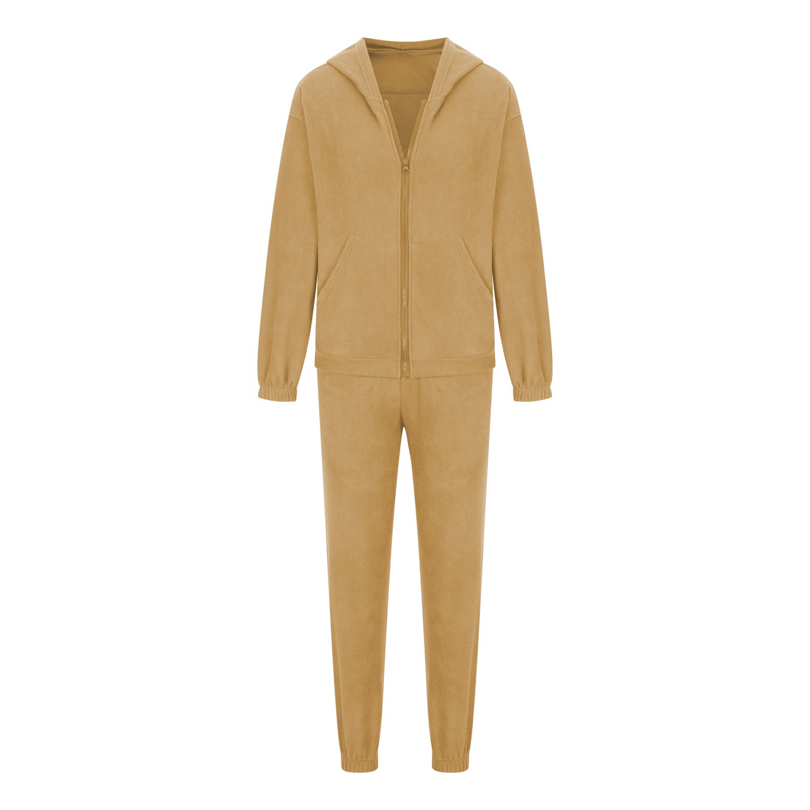 Zip Up Long Sleeve Hoodie and Joggers Set Trendsi