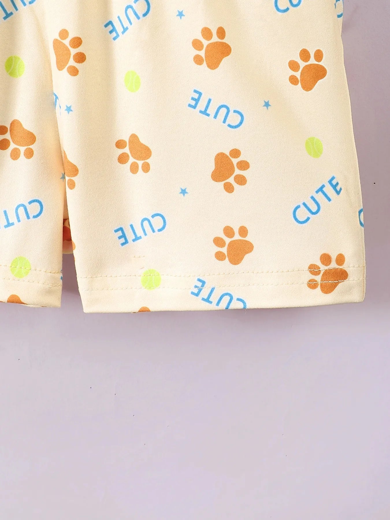Children's Dog Short Sleeve Hoodie and Shorts Set 