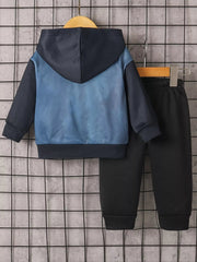 Children's Button Up Hooded Jacket & Pants Set 