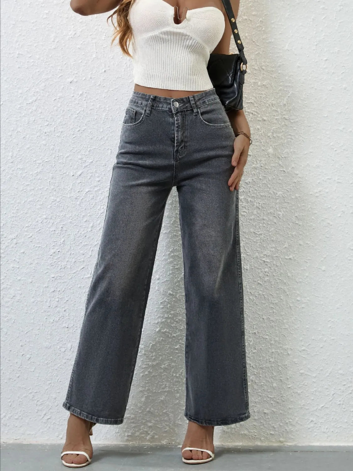 High Rise Wide Leg Jeans 