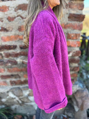 Open Front Long Sleeve Fluffy Jacket 