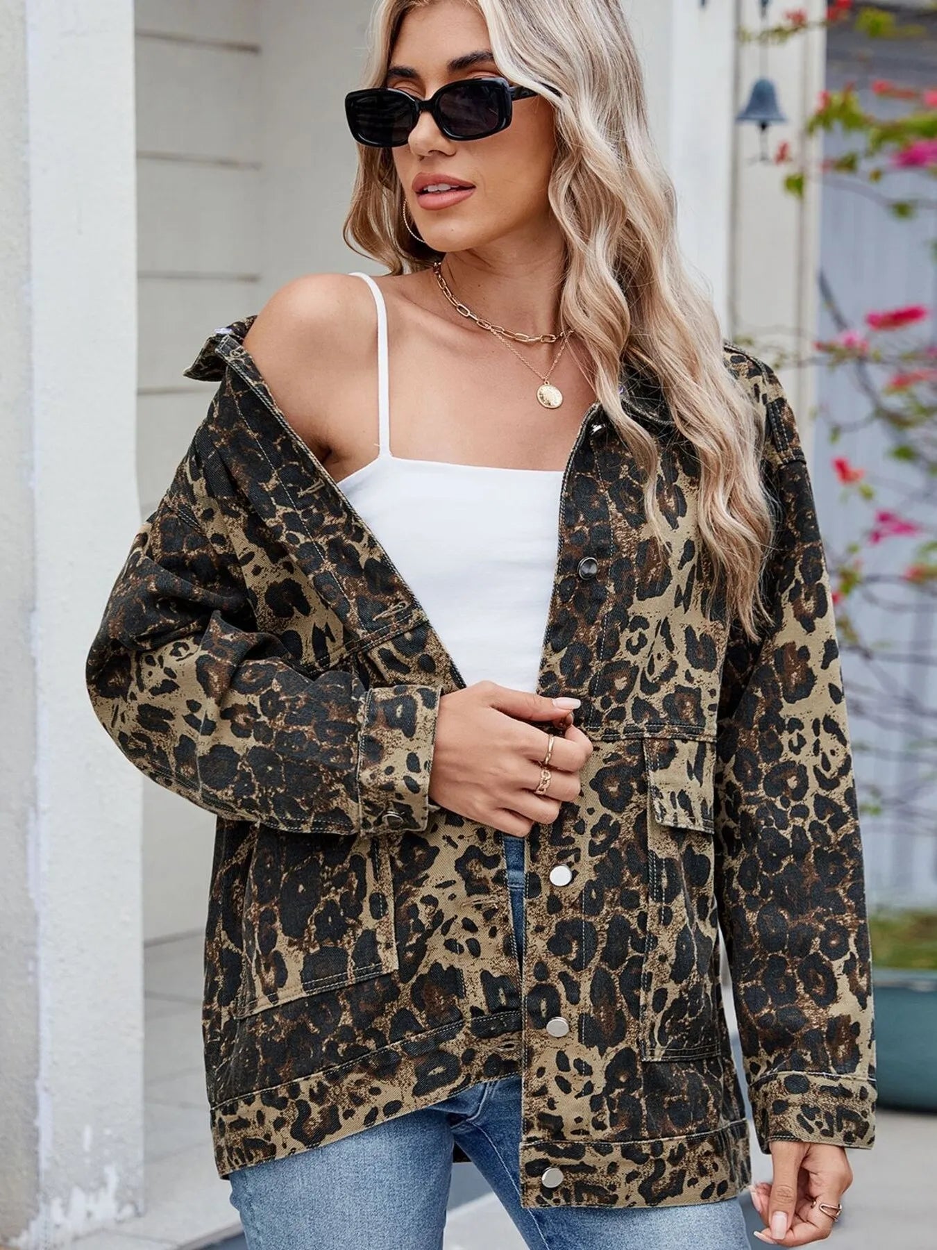Button Up Long Sleeve Denim Jacket 