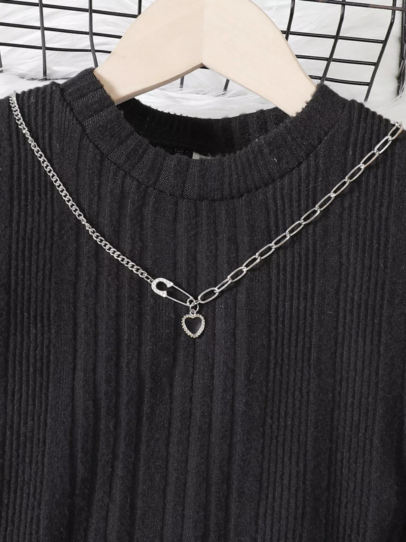 Children's Ribbed Knit Long Sleeve Dress 