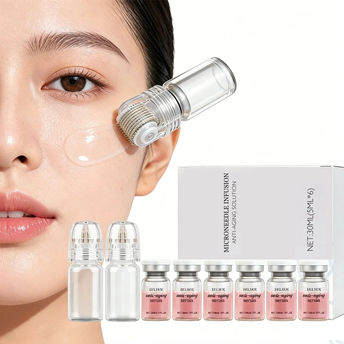 6-Bottle Moisturizing Renewal Skincare Set with Tools