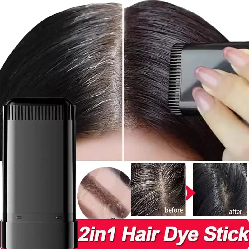 2-in-1 Hair Dye Stick with Comb - Temporary Gray Coverage