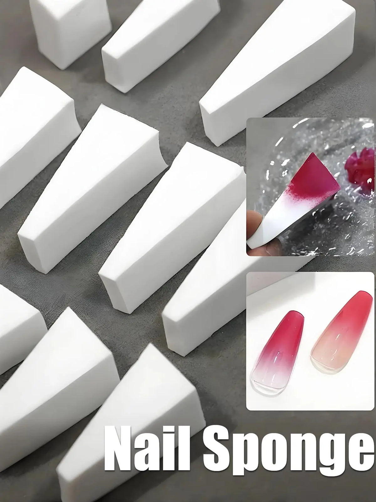 20/50Pcs High Density Nail Gradient Sponge Set White Triangle Press Gel Makeup Sponge Kit for Professional Nail Art DIY Blending dylinoshop