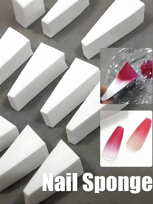 20/50Pcs High Density Nail Gradient Sponge Set White Triangle Press Gel Makeup Sponge Kit for Professional Nail Art DIY Blending dylinoshop