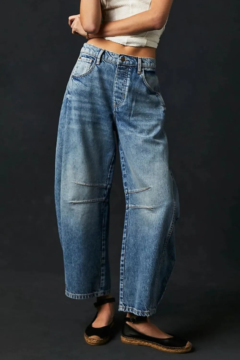 Wide Leg Jeans with Pockets 