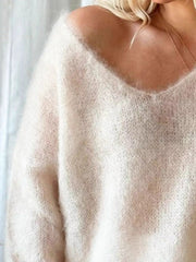 V-Neck Dropped Shoulder Sweater 