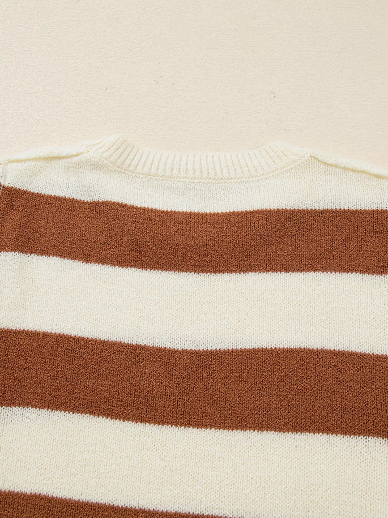 Stripe Drop Shoulder Sleeve Patchwork Baggy Sweater 