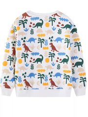 Children's Dinosaur Print Crew Neck Sweatshirt 