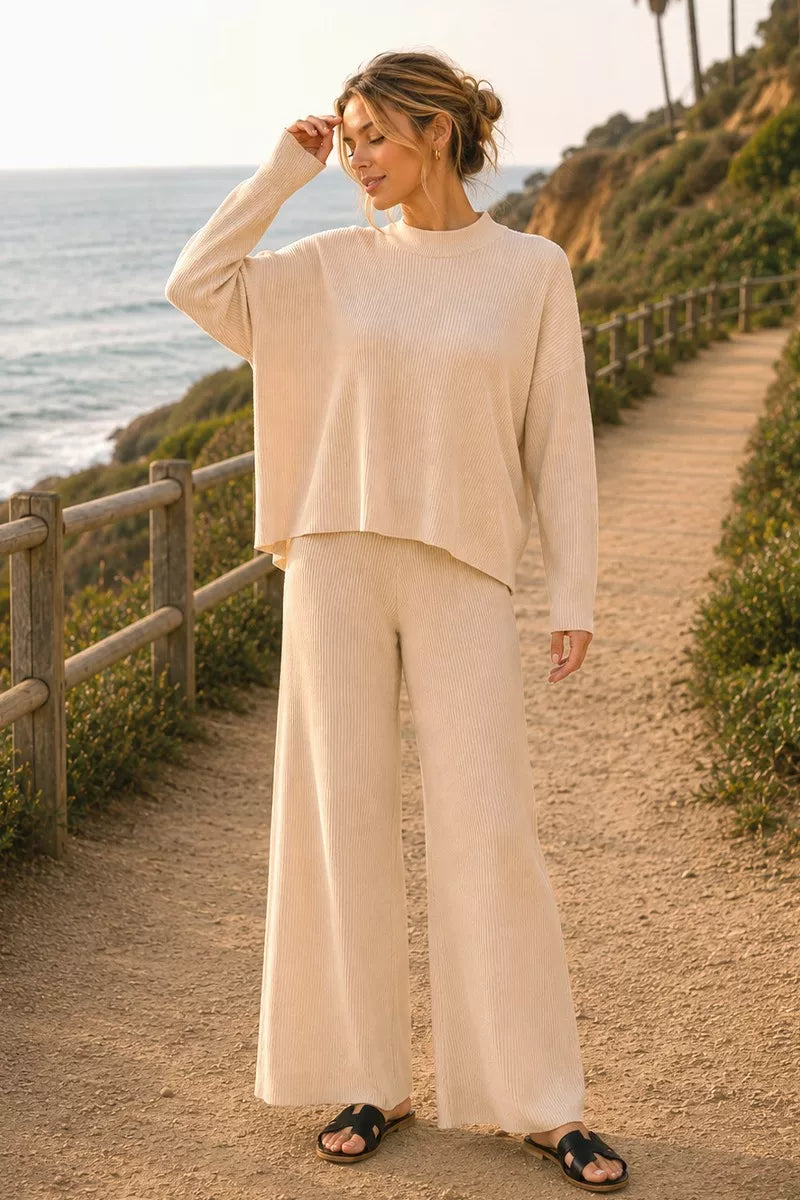 Zenana Viscose Sweater Top & Pants Set 