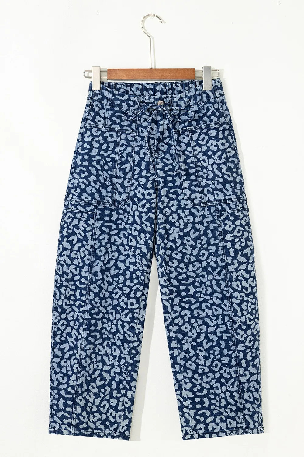 Leopard Print Wide Leg Jeans 