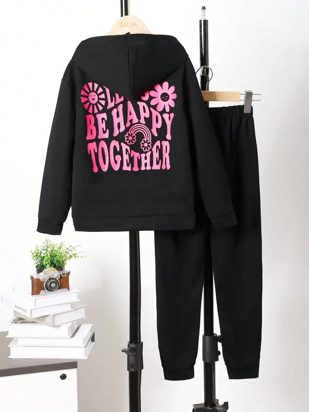 Children's Graphic Long Sleeve Hoodie and Pants Set 