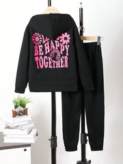 Children's Graphic Long Sleeve Hoodie and Pants Set 