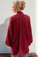 Double Take Full Size Open Front Long Sleeve Cardigan 