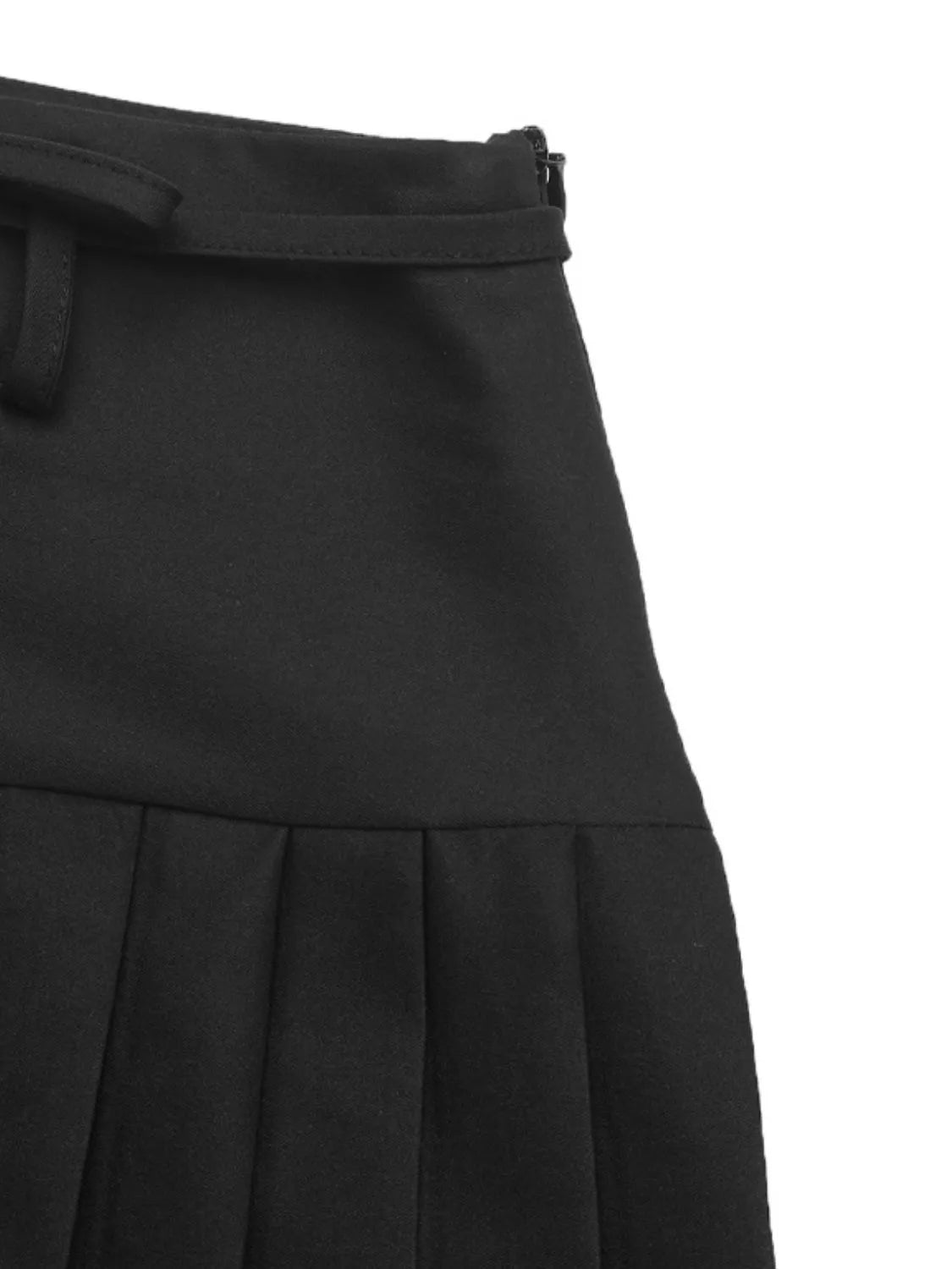 Tied Pleated Mini Skirt 