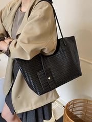 Woven Texture Large Capacity Tote Bag 