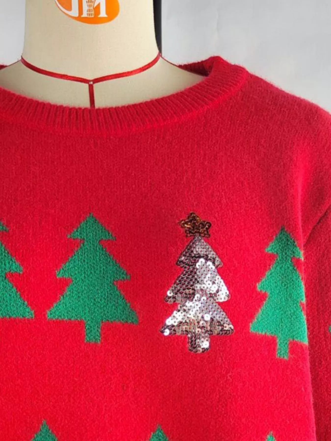 Christmas Tree Pattern Long Sleeve Sweater 