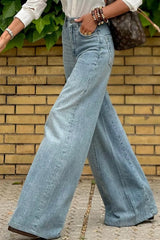 Wide Leg Jeans with Pockets 
