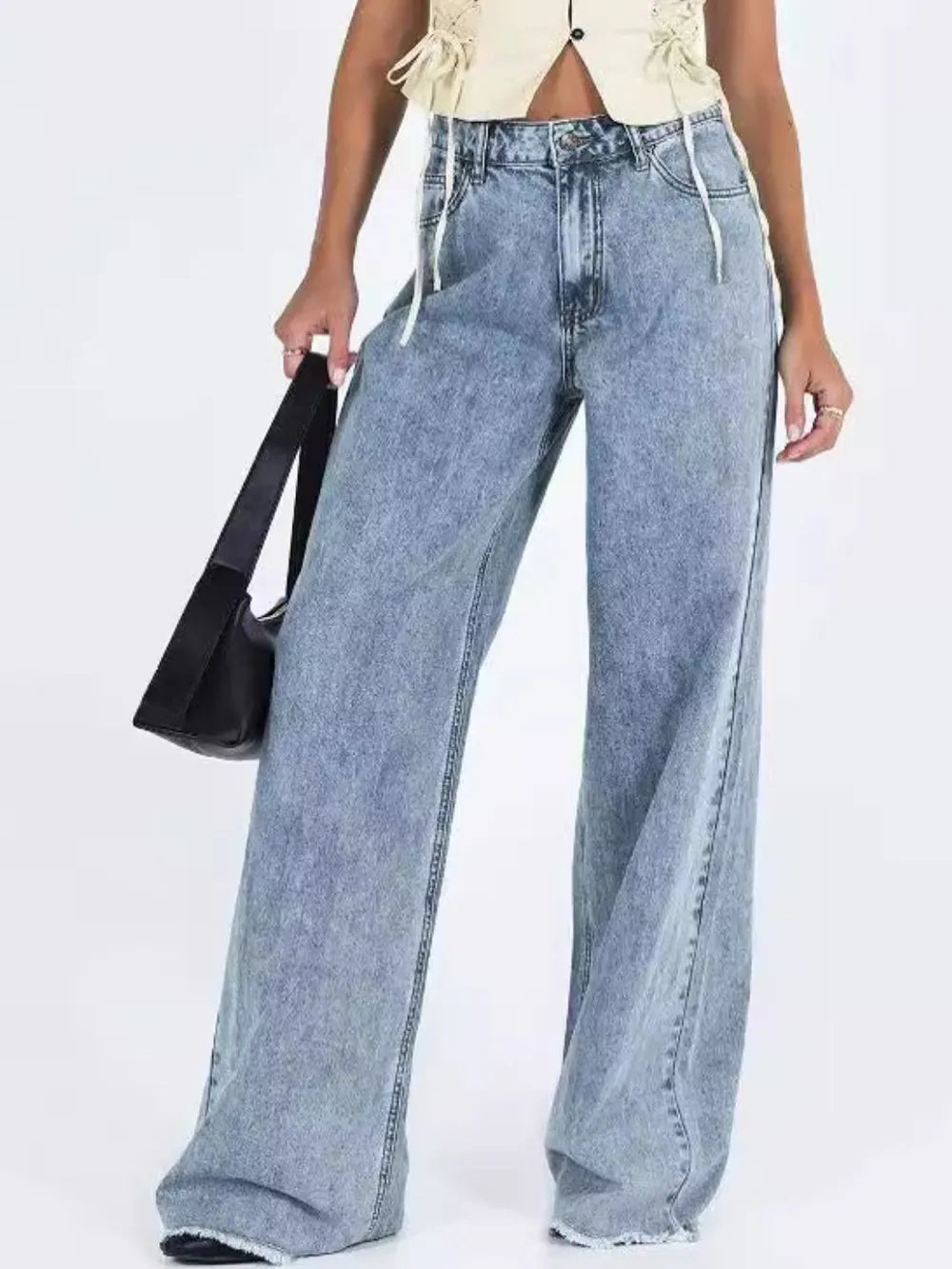 Wide Leg Jeans with Pockets 