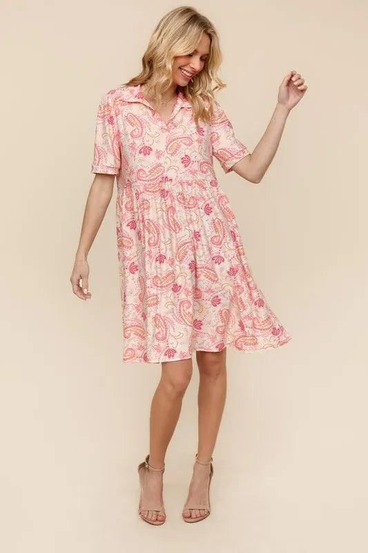 Haptics  Fit and Flare Paisley Print Knit Dress 