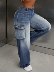 Vintage Wide Leg Cargo Jeans 