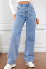 High Waist Straight Jeans 