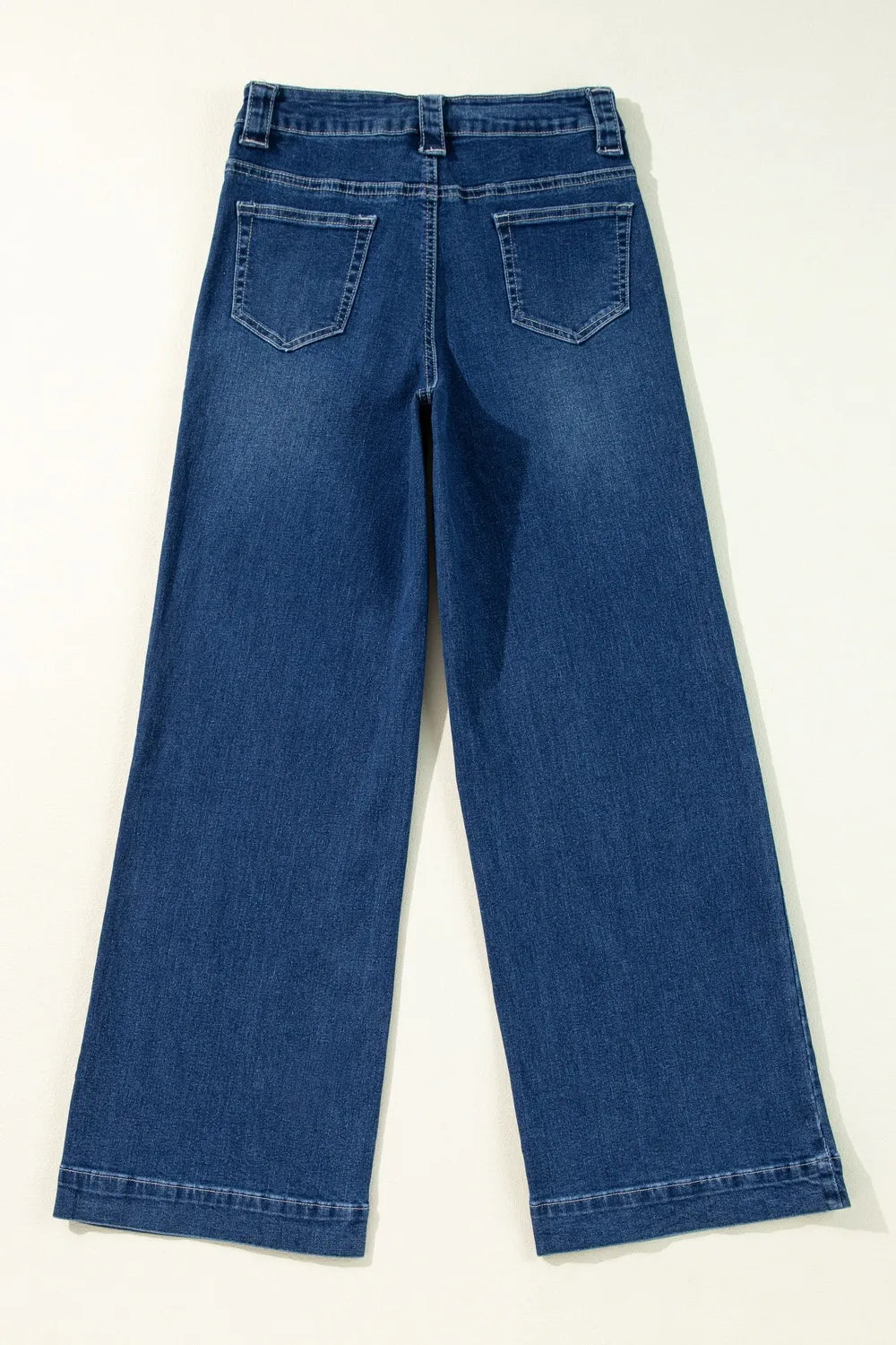 Wide Leg Pocketed High Waist Jeans 