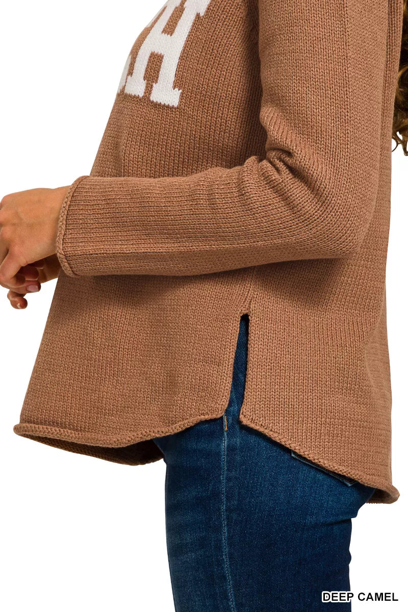 Zenana Beach V Neck Sweater 