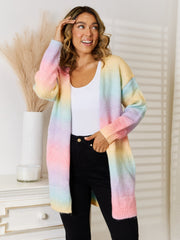 Angel Wings Full Size Gradient Open Front Cardigan 