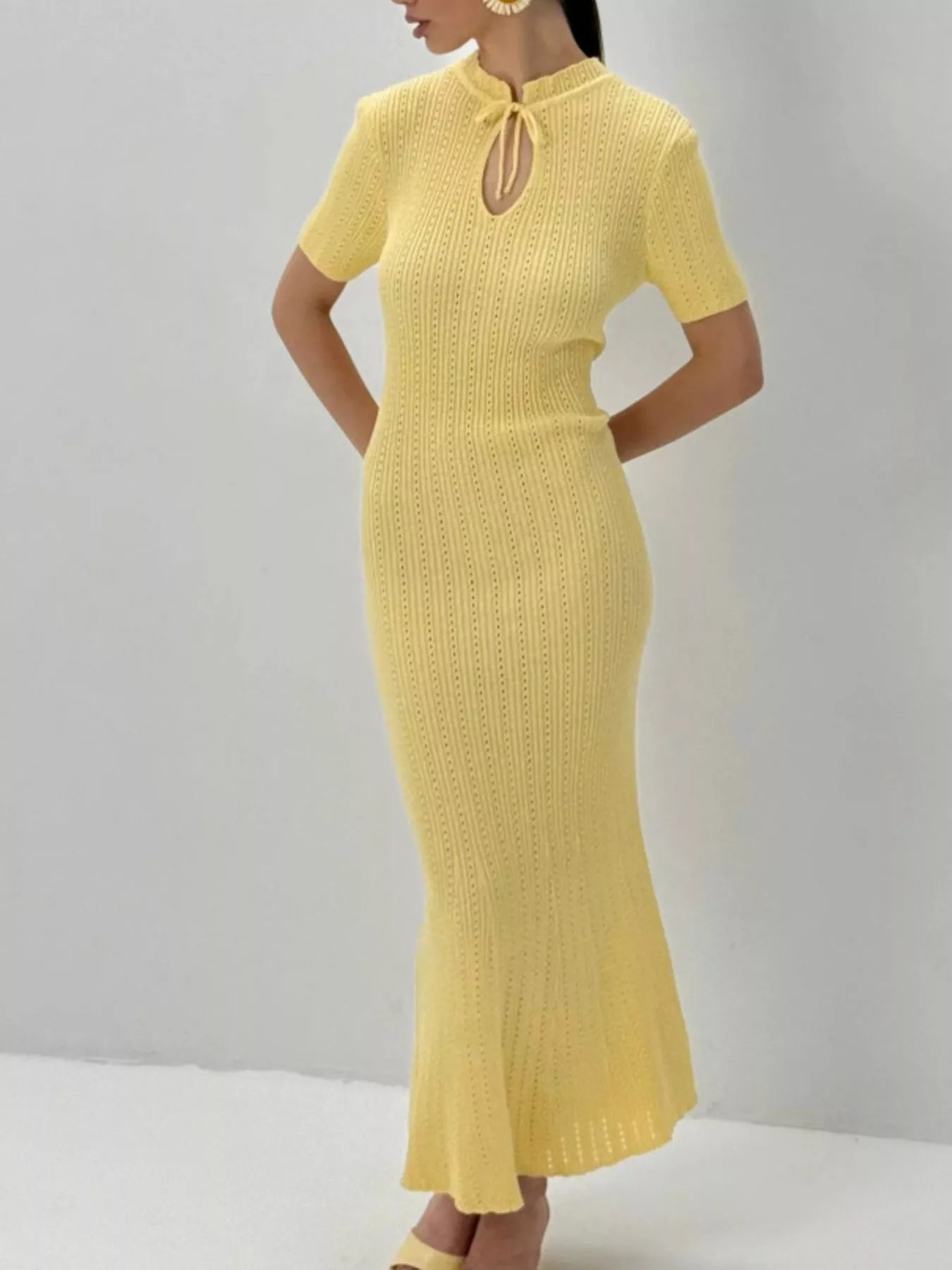 Short Sleeve Knitted Mermaid Dress 