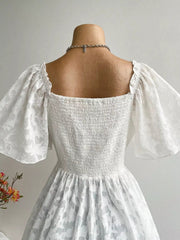 Plus Size Floral Flutter Sleeve Blouse with Smocked Back 