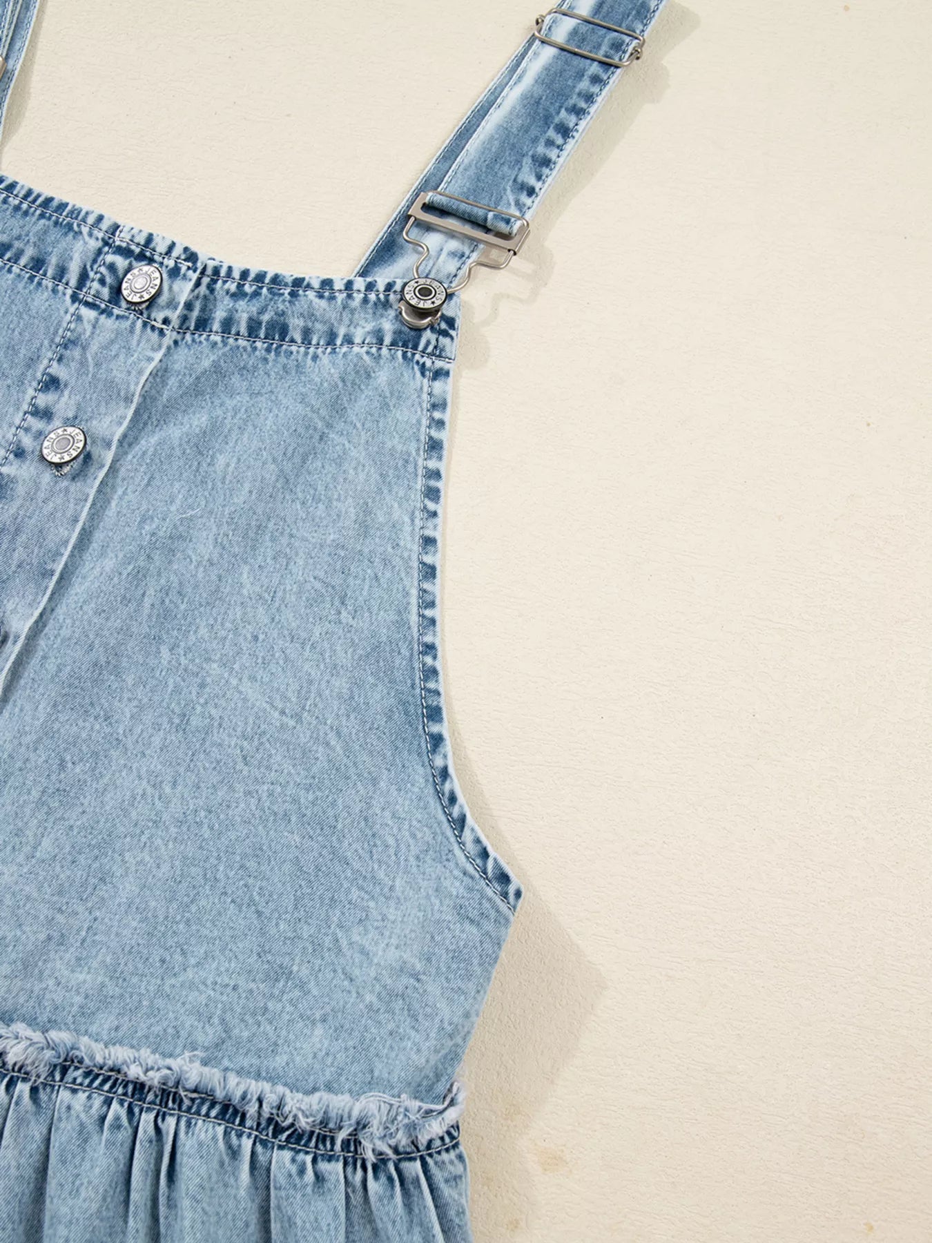 Tiered Flowy Overall Denim Dress 