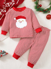 Children's Christmas Santa Striped Pajama Set 