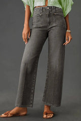 High-Waisted Wide-Leg Vintage Wash Jeans 