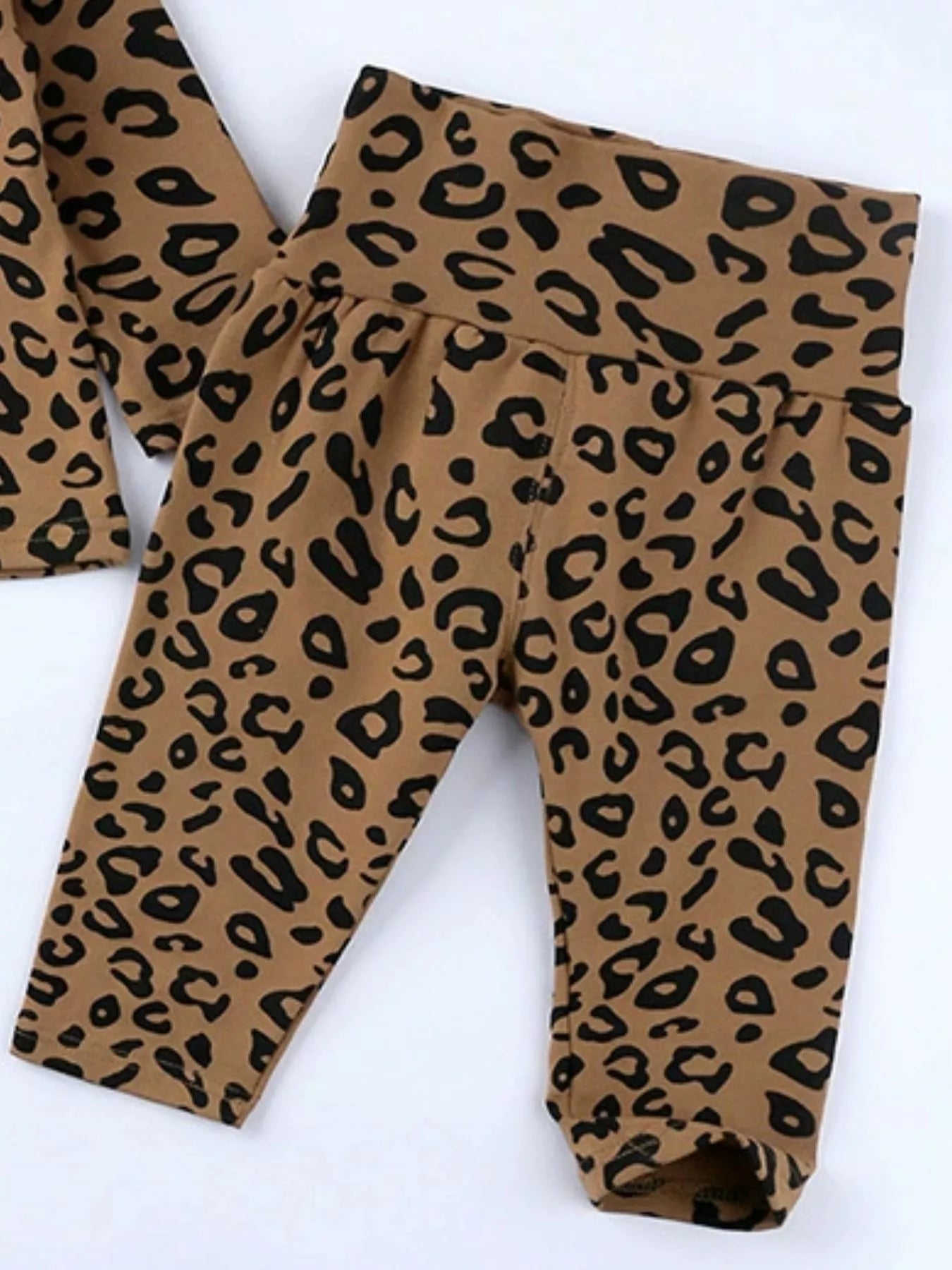 Children's Leopard Print Long Sleeve Top and Pants Set 