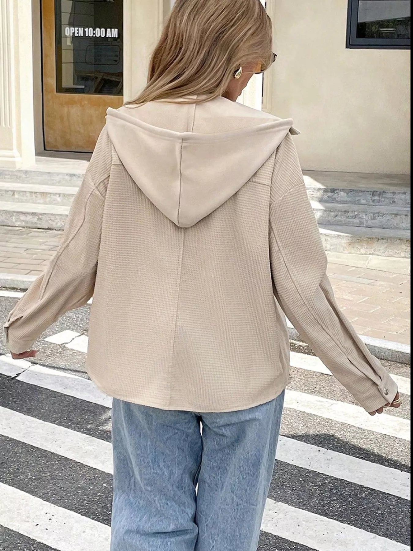 Thermal Knit Textured Hooded Jacket 