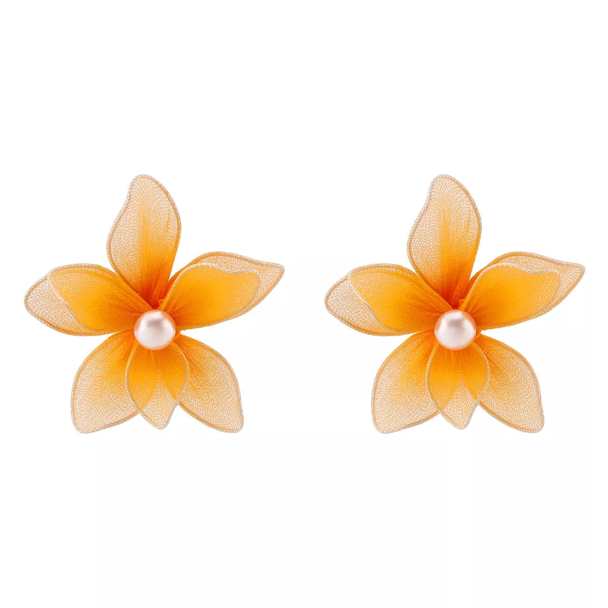 Flower Pearl Stud Earrings 