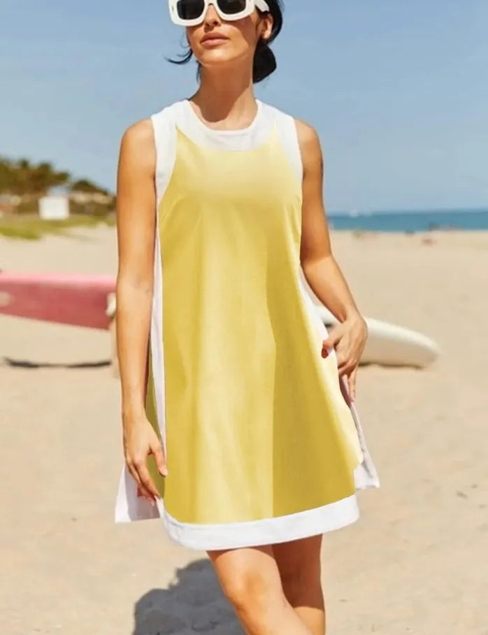 ChillFit™ ColorBlock Set Sleeveless Top + Shorts Matching Outfit 