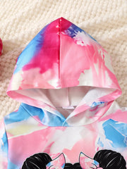 Children's Tie-Dye Graphic Hoodie & Pants Set 